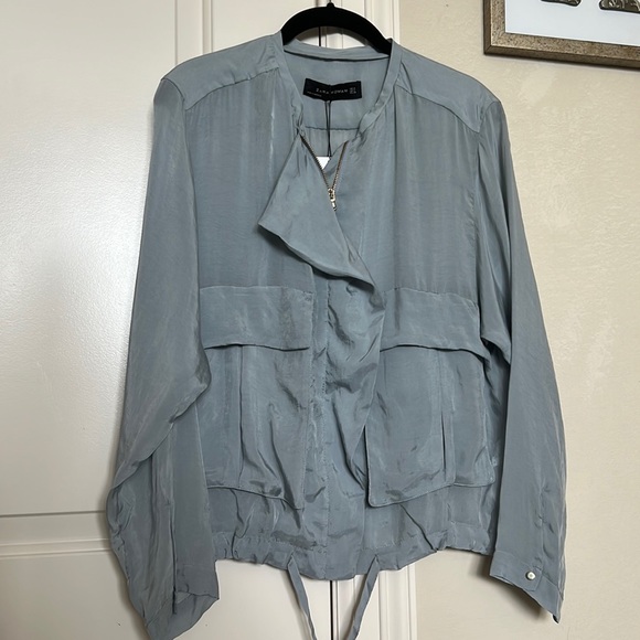 Zara Jackets & Blazers - Zara silky bomber style drawstring jacket